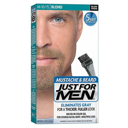 Just For Men Brush-In Color Gel for Mustache & Beard, Blond M-10/15 ... Just For Men Brush-In Color Gel for Mustache & Beard, Blond M-10/15 ...