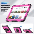 thumbnail image 5 of Case for Lenovo Tab M11 2023 TB-330FU/Xiaoxin Pad 2024 11 inch TB-331FC with Screen Protector, 360 Degree Rotating Kickstand Hand Strap Shockproof Cover with Shoulder Strap, Rose PC, 5 of 7