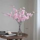 thumbnail image 2 of Jarrón de vidrio transparente con flores artificiales de durazno for decoración de mesa de salón interior., 2 of 5