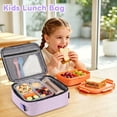 thumbnail image 4 of Treamon Insulated Lunch Bag with Water Bottle Holder Shoulder Strap, Kids Lunch Bag for Back to School, Lunch Bags for Women (Purple), 4 of 6