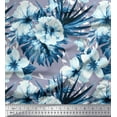 thumbnail image 1 of Soimoi Grey Viscose Chiffon Fabric Leaves & Floral Decor Fabric Printed Yard 42 Inch Wide, 1 of 3