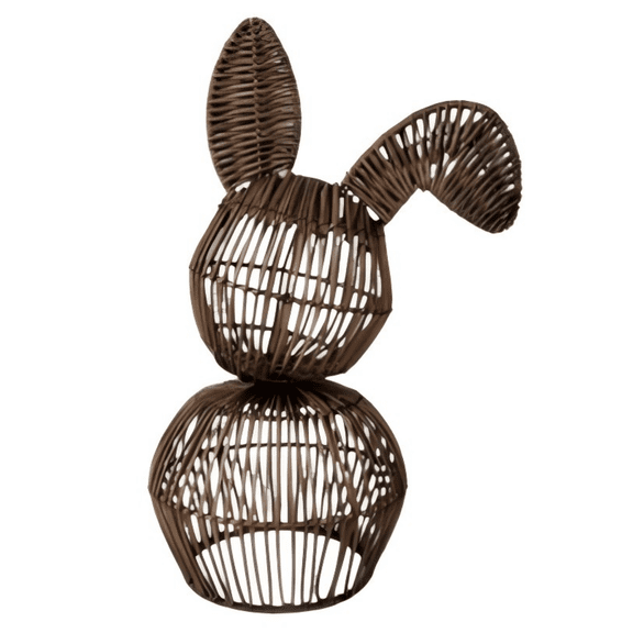 Easter Decoration Wicker Easter Rabbit for Outdoor, Rattan Bunny for Easter Decor, Hand-Woven Rabbit Basket,Easter Porch Decor, Cute Easter Rabbit for Garden or Home Holiday Decorations