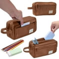 thumbnail image 3 of Large Capacity Multifunctional Pencil Case with Multiple Compartments, Waterproof Canvas Storage Bag for Organizing Stationery, Pens, Markers, and Accessories, 3 of 5