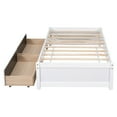 thumbnail image 3 of Royard Oaktree Twin Bed with 2 Storage Drawers Solid Wood Platform Bed Frame with Slats, White, 3 of 7