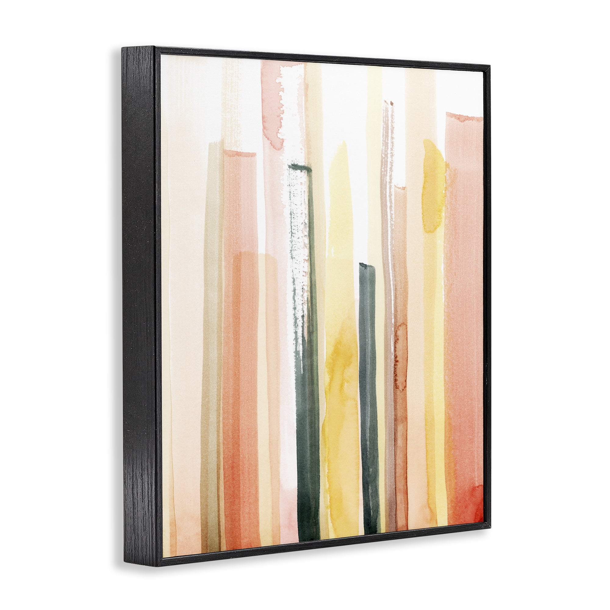 Stupell Industries Coral Reach Watercolor Abstract Painting Black Framed Art Print Wall Art, 11 x 14