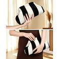 thumbnail image 4 of WANDF Clutch Purse for Women,Knit Striped Clutch Handbags,Woven Evening Bags,Large Dumpling Bag for Ladies,Girlfriend,Travel Makeup Storage Lightweight Portable Pouch(Black Beige Sripe), 4 of 7