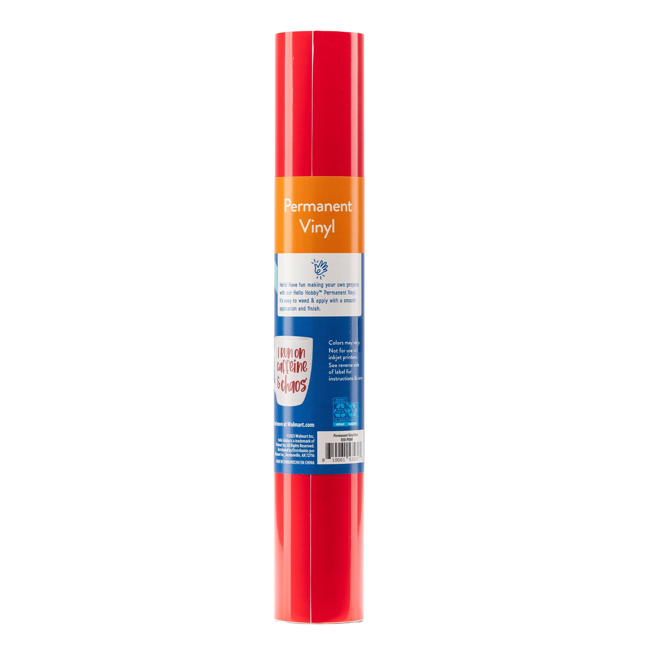 (3 pack) Hello Hobby 12" x 4' Red Permanent Craft Vinyl Roll
