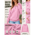 thumbnail image 3 of DOKOTOO Hooded Tops for Woman Drawstring Sweatshirts with Pockets Button Quilted Texture Pullover Hoodies Pink M US8-10, 3 of 9