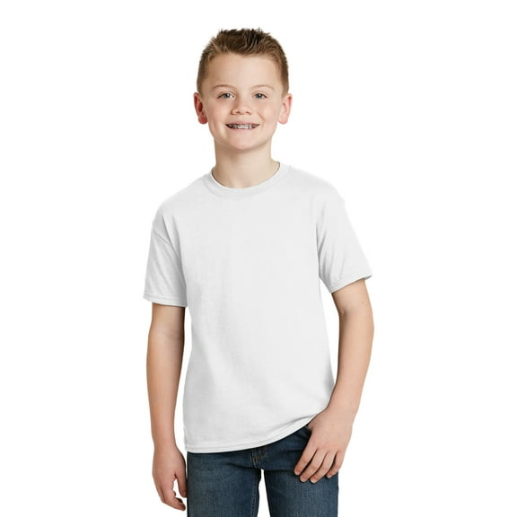 HN 5370 YTH 5.2 OZ 50/50 TEE (WHITE S)