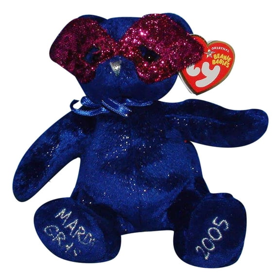 Ty Beanie Baby: Mardi Gras the Bear | Stuffed Animal | MWMT