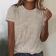 thumbnail image 3 of Tops de Algodón para Mujeres Impreso Cuello Redondo Mangas Cortas Casual, Camiseta para el Hogar Y el Uso Diario, 3 of 4