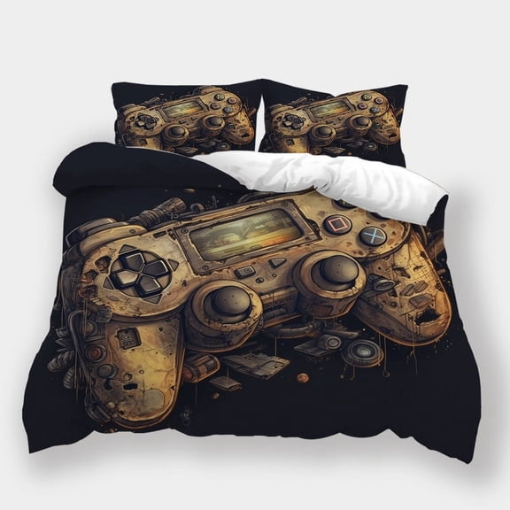 2/3pcs Duvet Cover Set Gamepad Printed Bedspreads Teen Adult Home Dormitory Bedding Set,Full (80"x90")