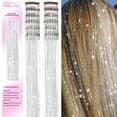 thumbnail image 3 of Synthetic Fiber Clip-in Hair Tinsel, Sparkly Glitter Hair Extensions for Christmas & New Year, 3 of 8