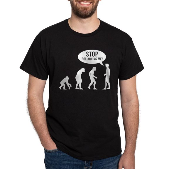 CafePress - Evolution Is Following Me Dark T Shirt - Men's Classic Graphic Cotton T-Shirt