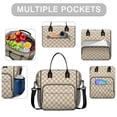 thumbnail image 2 of Beige and Gray Checkered Pattern Insulated Leakproof Lunch Box for Women, Large Lunch Bag for Tween Teen Adult, Loncheras Para Mujer for Work Beach Travel Picnic Camping, 2 of 6