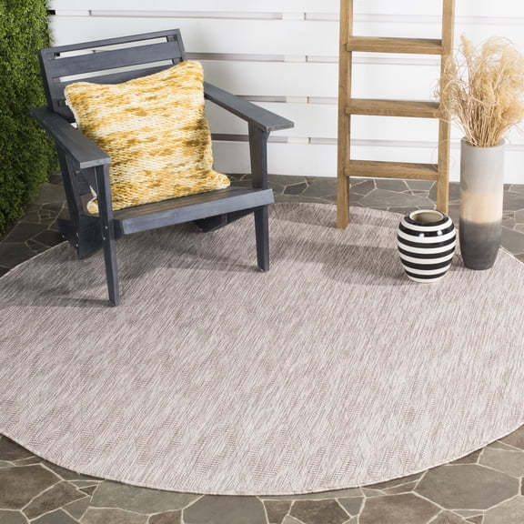 Safavieh Courtyard Teodor Geometric Indoor/Outdoor Area Rug, Beige, 5'3" x 5'3" Round