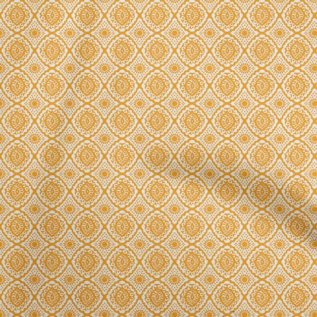 oneOone Georgette Viscose Mustard Yellow Fabric Block Sewing Craft Projects Fabric Prints By Yard 42 Inch Wide