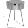 thumbnail image 5 of Pemberly Row Contemporary Silver Metal 1 Storage Drawer Nightstand, 5 of 5