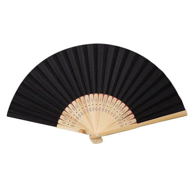 Pattern Folding Dance Wedding Party Lace Silk Folding Hand Solid Color Fan