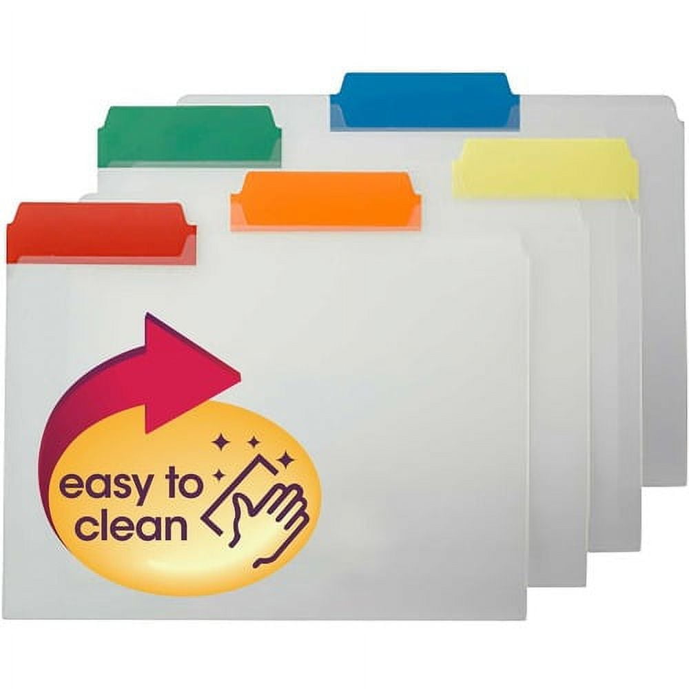 Smead Poly File Folder, Colored 1/3-Cut Tab, Lette