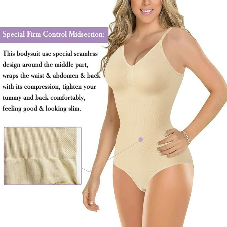 LILVIGOR Shapewear Shapewear Lace Shapewear Bodysuit for Women Tummy Control  Sleeveless V-neck Backless Camisole Slimming Corset