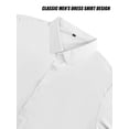 thumbnail image 6 of Deago Men's Dress Shirts Solid Long Sleeve Stretch Wrinkle-Free Wedding Formal Shirt Business Casual Button Down Shirts (White, 2XL), 6 of 8
