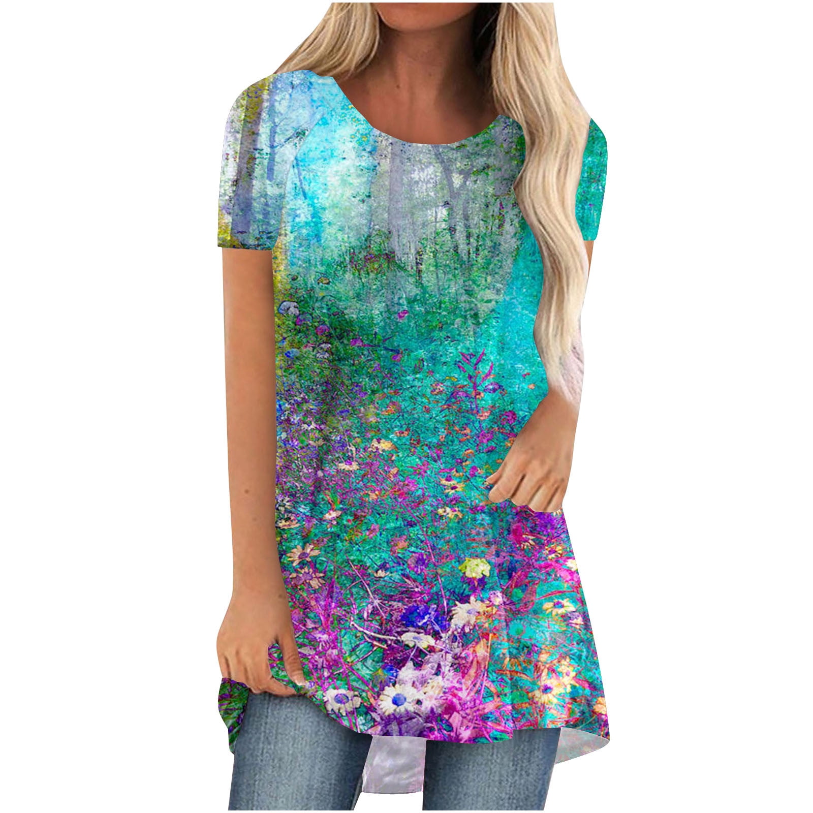 Olyvenn Women s Trendy Midi Tunic Blouse Shirts Flash Picks