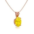 thumbnail image 3 of SuperJeweler 1/2 Carat Oval Shape Citrine Necklace in 14K Rose Gold Over Sterling Silver, 18 inches for Women, 3 of 5