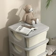 thumbnail image 2 of Qaba 4 Tier Kids Storage Unit,4 Drawer Chest Toy Organizer Plastic Bins for Kids Bedroom Nursery Kindergarten Living Room for Boys Girls Toddlers,Cream White,Cream White Plastic Furniture Youth Kids, 2 of 10