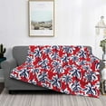 thumbnail image 2 of Qekee Palm Tree Pattern on Red print Throw Blanket, Cotton Flannel Home Decor, All Season Reversible Sherpa Bedding-40"x30", 2 of 6