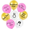 Brosash Funny Bachelorette Party Balloons - Bridal Shower Decor Pack of 16 (Gold, White, Pink)