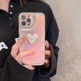 thumbnail image 5 of Holographic Heart Phone Case Compatible with iPhone 12 Pro Max, Cool Laser 3D Love Heart Phone Case, Curly Wave Shape Sparkly Phone Cover for Women Girls, 5 of 6
