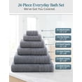 thumbnail image 6 of Casa Platino 100% Ring-Spun Cotton Towels Pack of 24 – 2 Bath Sheets, 2 Gym Towel, 2 Bath, 4 Fingertip, 6 Hand, 8 Washcloths, Ideal for Family & Airbnb, Easy Care – Cool Grey, 6 of 9