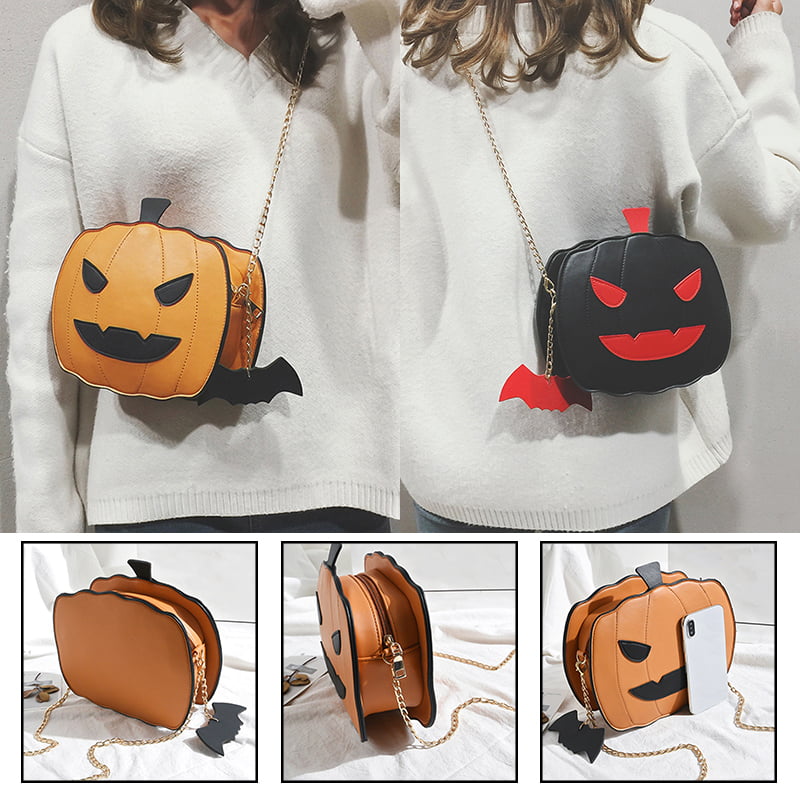 Women Girls Shoulder Bag Halloween Pattern Pumpkin Large Handbag Tote Beach Bags