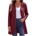 thumbnail image 6 of Chiccall Women's Fleece Lined Longline Zip Up Hoodie Cardigan Drawstring Hood Mid-Length Oversized Long Sleeve Loose Sweat Coat with Side Pockets, 6 of 9