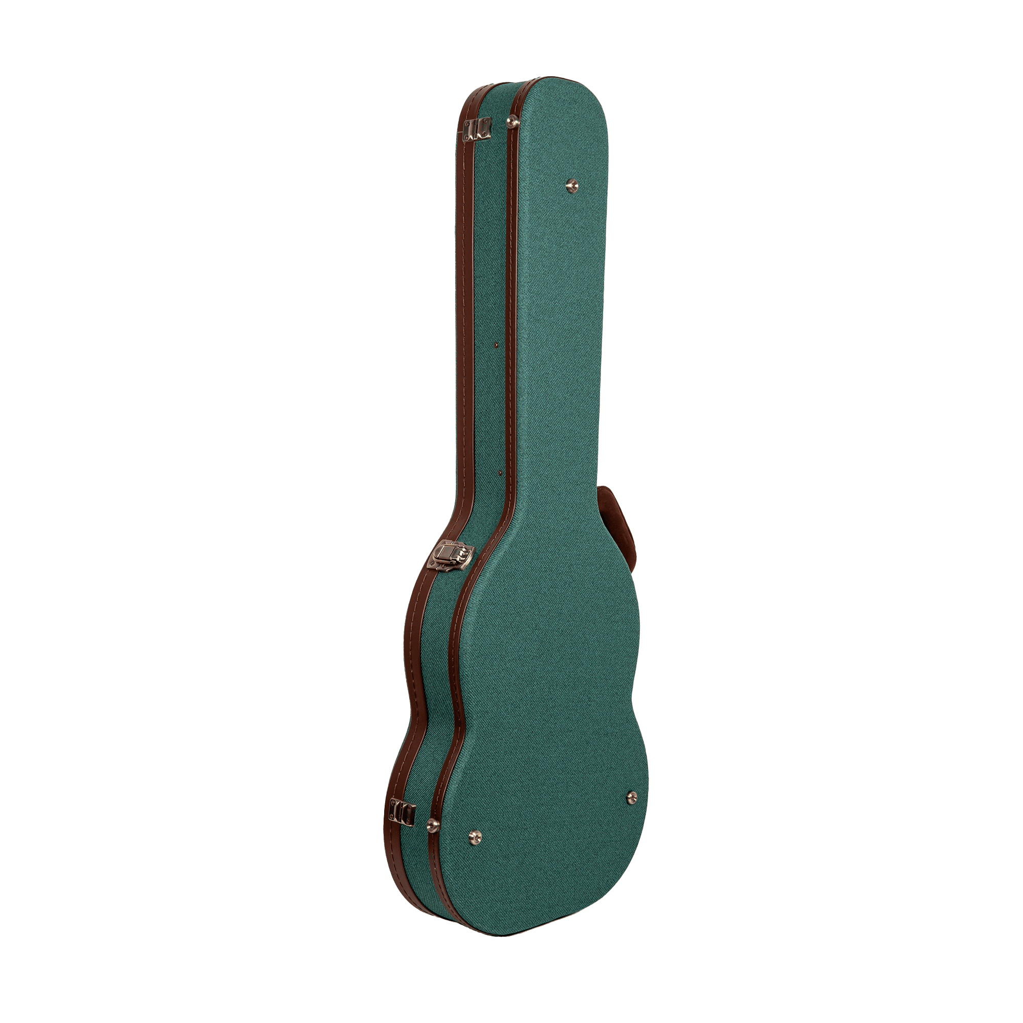 Crossrock Master Series - Wooden SG Electric Guitar Case - Security Lock, Genuine Leather Handle, Reinforced Hardware, Metal Feet, Storage Space- Malachite Blue Tweed