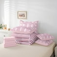thumbnail image 6 of Manfei Pink Lines 7-Piece Twin Bedding Sets,Modern Geometric Stripe Bedding Comforter Set,Abstract Minimalist Art Sheet Sets For Girls,Luxury Bedroom Decor Reversible, 6 of 8