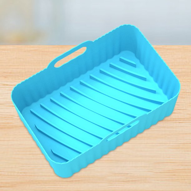 2 almohadillas de silicona para freidora de aire, bandeja reutilizable para freidora de aire para pícnic al aire libre (azul) Ehuebsd Libre de BPA