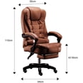 thumbnail image 3 of Silla Ejecutiva Ergonómica con Altura Ajustable de Escritorio Sillón para Oficina con 2 Puntos de Masajes Y Reposapies con Ruedas Giratorias 360 Grados Lumax  Color Marrón, 3 of 6
