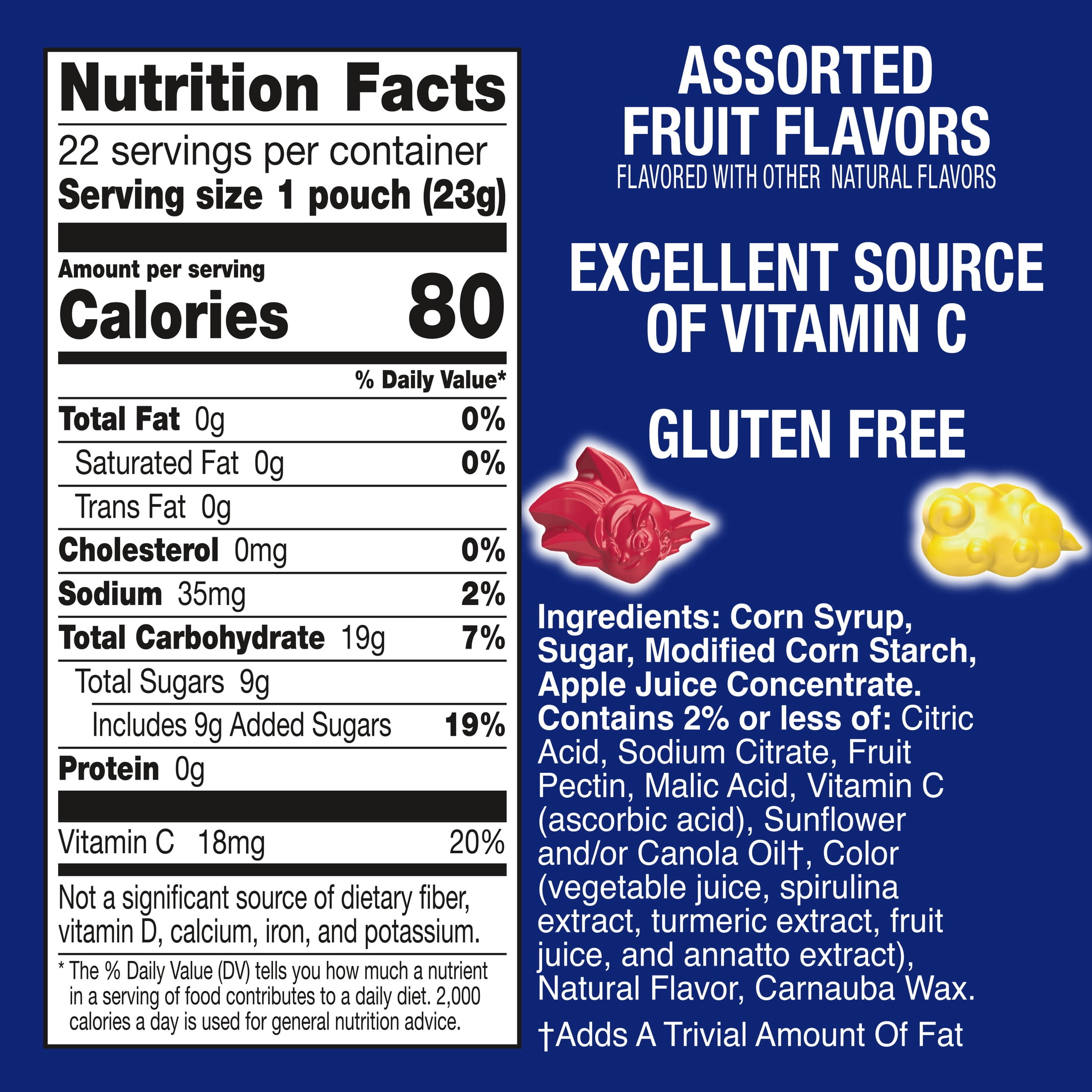 Dragon Ball Z Fruit Flavored Snacks, Gluten Free, 22 Ct, 17.6 oz