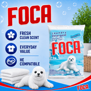 (4 pack) Foca Powder Laundry Detergent for Tough Stains, Enzyme Formula, 2.20 lbs