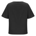 thumbnail image 4 of Blusa informal para mujer, cuello redondo, estampado floral, manga corta, camiseta suelta, tops para mujer Pompotops hfajkhk138437, 4 of 5