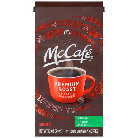 McCafé Premium Roast Decaf Ground Coffee, Medium Roast, 12 oz (Best Tasting Organic Decaf Coffee)