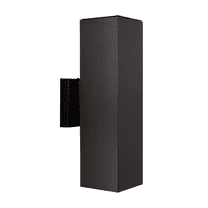 Sunset Lighting Square 2-Light Light Square Exterior 15" H x 4.375 Aluminum Sconce - Oil Bronze Finish F6892-44