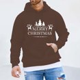 thumbnail image 3 of Chandail à Capuche à Manches Longues Imprimé Lettre Mode Décontractée de Noël pour Hommes, 3 of 4