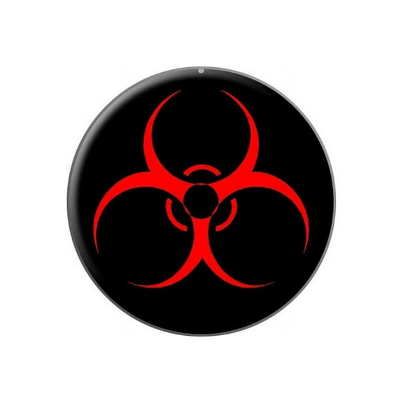 Biohazard Warning Symbol - Zombie Radioactive Lapel Hat Pin Tie Tack Small Round