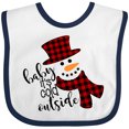 thumbnail image 3 of Inktastic Baby It's Cold Outside Cute Snowman in Plaid Print Boys or Girls Baby Bib, 3 of 4