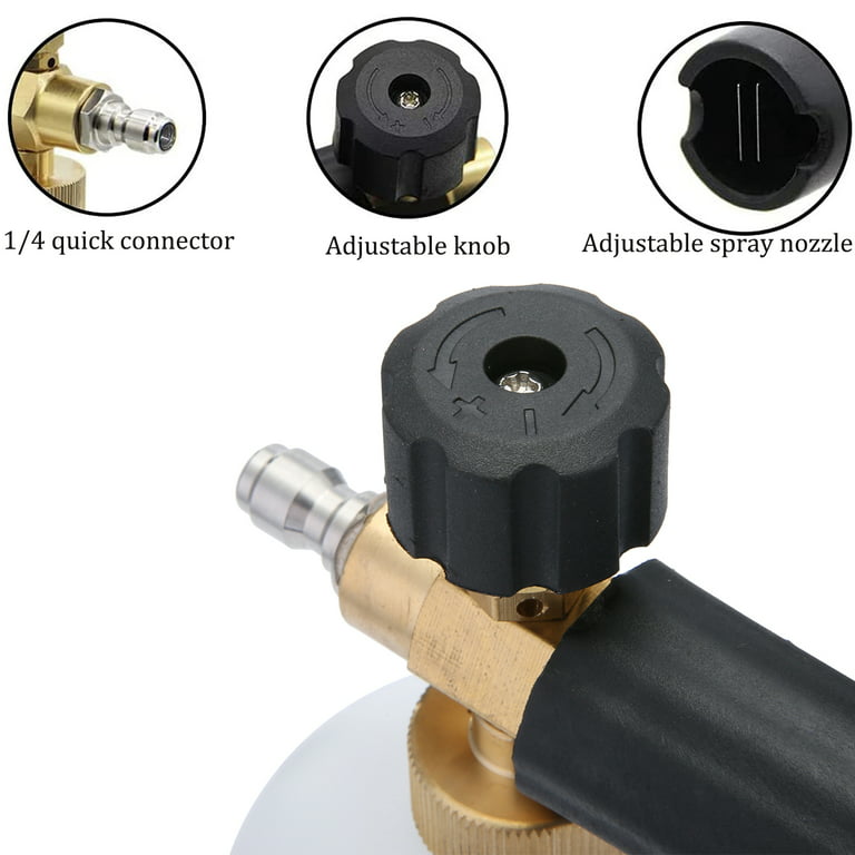 ALL4DETAIL Foam Cannon, Heavy Duty Car Foam Blaster Wide Mouth Adjustable  Snow Foam Lance with 1/4'' Quick Connector, 1 Liter - 5 Pressure Washer