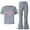 Grey, variant on Two Piece Set for Girls Short Sleeve Letter Print T-Shirt Top and Flared Pants Sets Spring Clothes Back to School Outfits for Teen Girls 7-8 Years