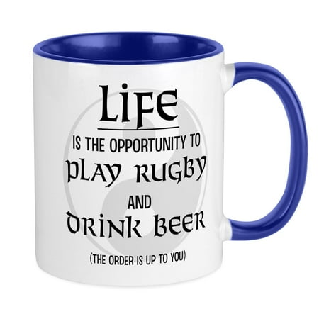

CafePress - Rugby And Beer Mug - Ceramic Coffee Tea Novelty Mug Cup 11 oz